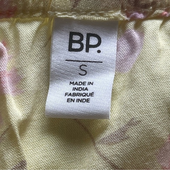BP crop top one shoulder shirred waist yellow lemonade Sophie florals size S - Picture 7 of 13